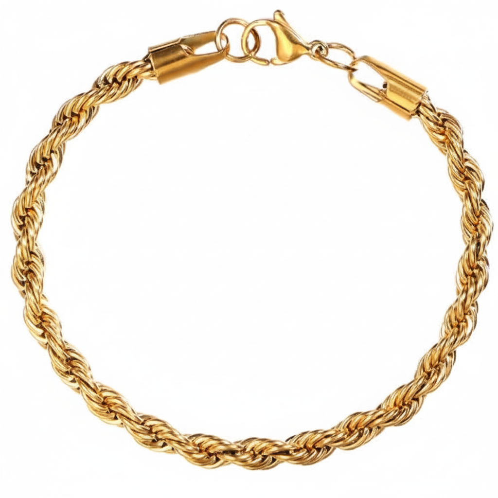 Gedrehtes Seil-Armband in Gold