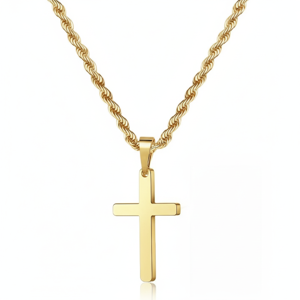 Goldene Kreuz-Halskette Produktfoto